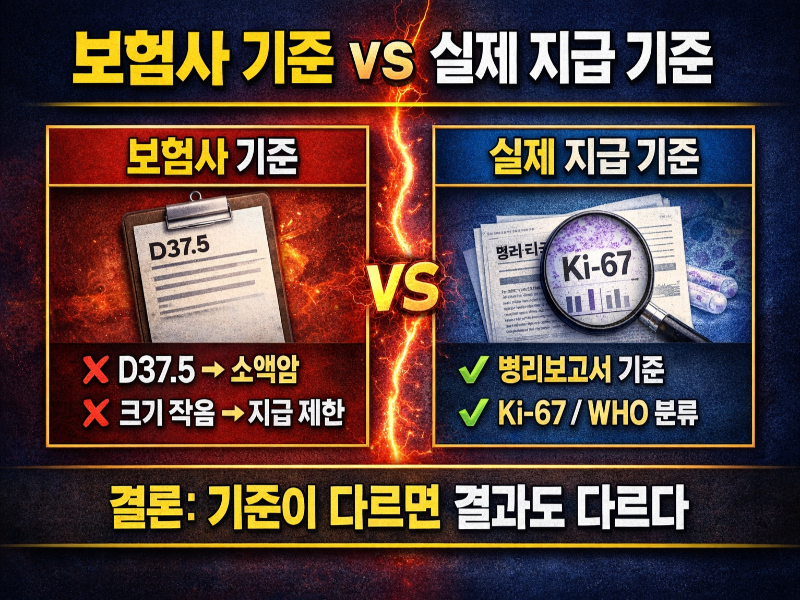 췌장 신경내분비종양 보험금 D37.5 보험사 기준과 실제 지급 기준 비교