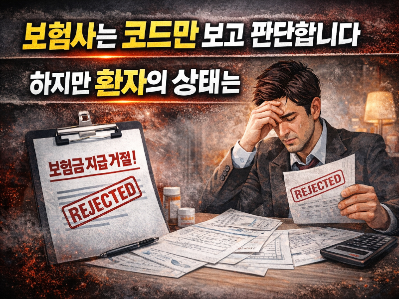 보험금 거절로 고민하는 환자 상황 이미지
