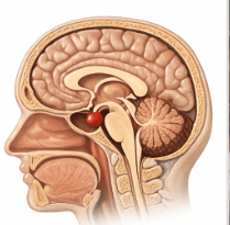 “뇌하수체 선종 위치 설명 이미지”