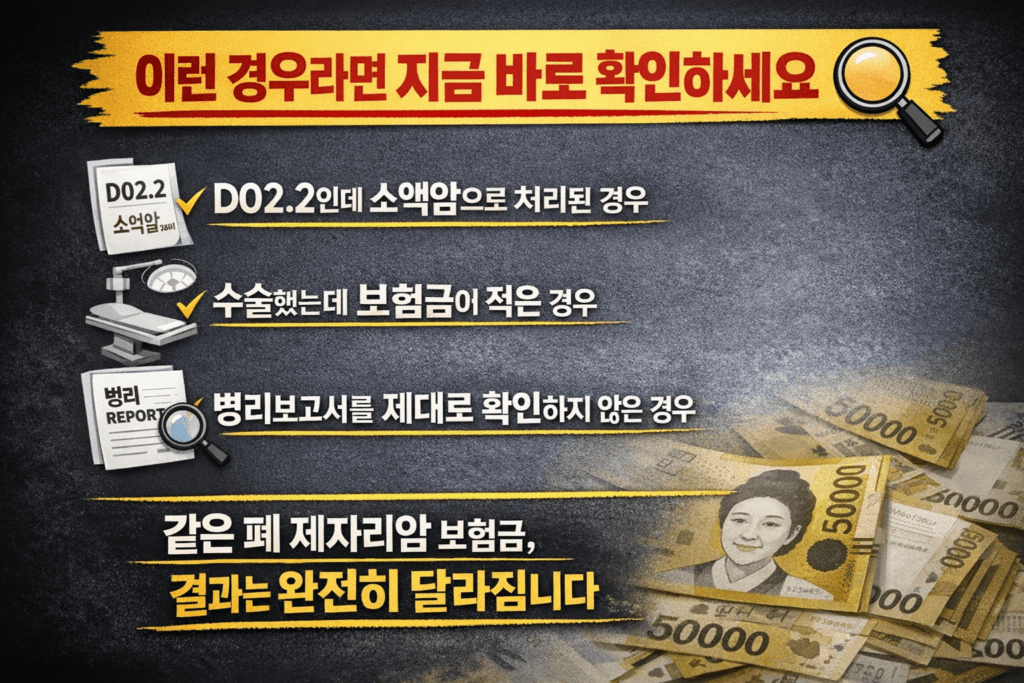 👉 폐 제자리암과 일반암 차이 구조 설명 이미지 보험금 지급 기준 비교