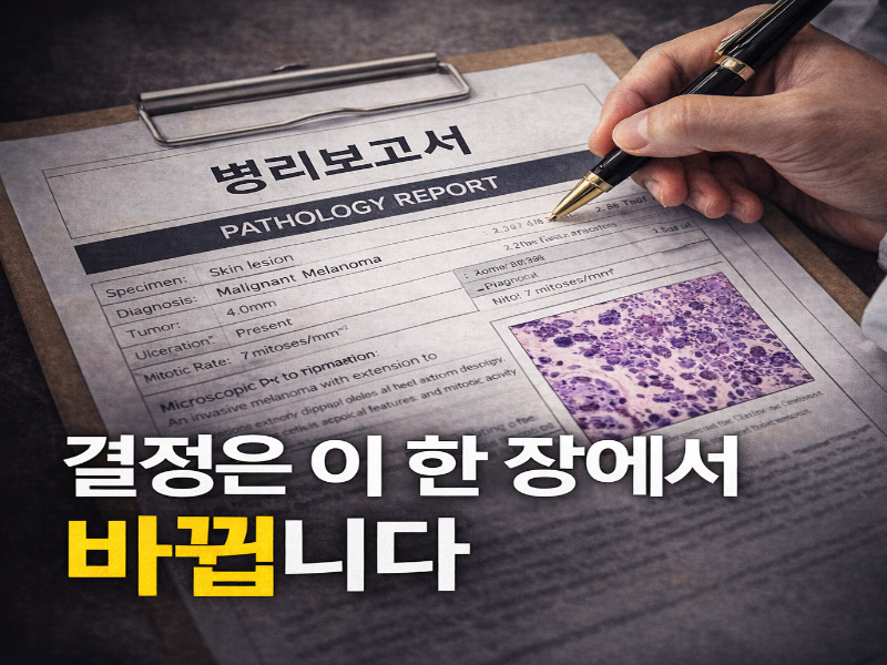 흑색종 병리보고서 분석을 통한 전액 지급 판단 기준