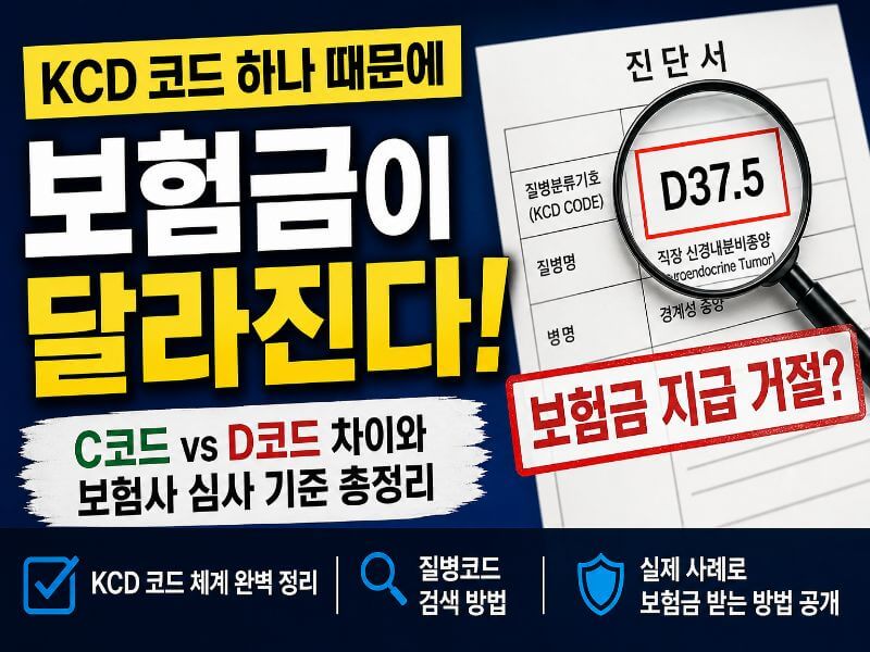 KCD 코드 보험금 기준